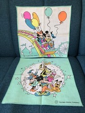 Disney Mickey Minnie Donald Daisy Pluto Dingo Taschentuch Set Baumwolle Vintage