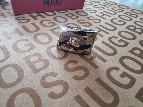 Neu Hugo Boss Herren Silber Smart Smoking Abschlussball Hochzeit Anzug Hemd Manschettenknöpfe Manschettenknöpfe - Bild 9 von 24