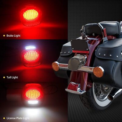 Motorrad Rücklicht LED Bremslicht Mit E-Geprüft Kennzeichenhalter Rot Lampe DE Motorrad Rücklicht LED Bremslicht Mit E-Geprüft Kennzeichenhalter Rot Lampe DE