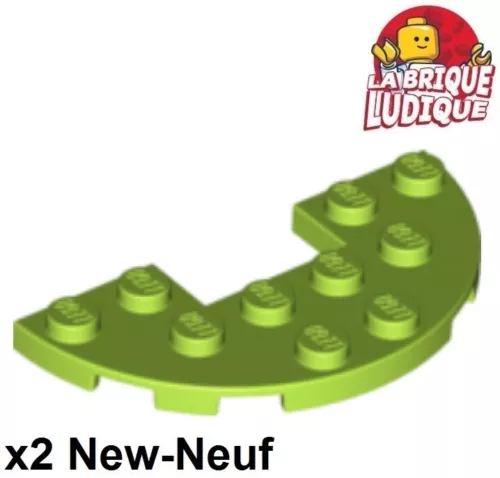 LEGO 2x Teller Rund Platte Rund Halb- 3x6 Semi Circle Grün Lemon/Lime 18646 New