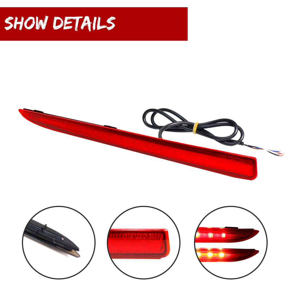 For 13-20 Lincoln MKZ Red Lens Rear Bumper Tail Light Brake Light