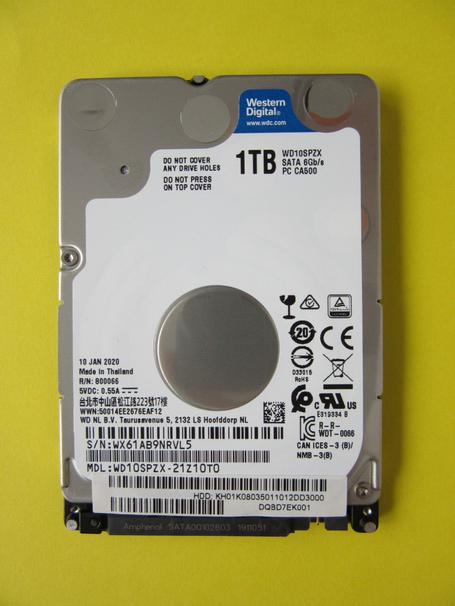D WD Western Digital WD10SPZX-21Z10T0 Hard Drive 1TB 2.5