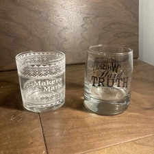 Two Whiskey Glasses Makers Mark And Hard Truth 
