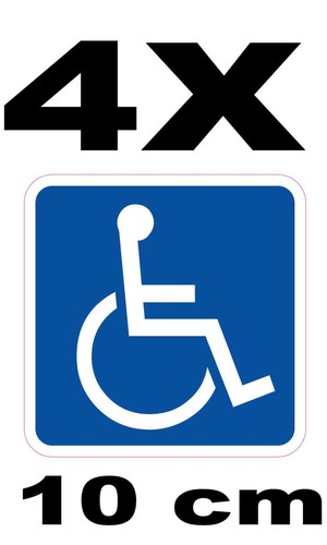 Easydruck24de Set De 5 Autocollants Pour Fauteuil Roulant 10 Cm Autocollant Intérieur | Carré | Handicap De Marche Pour Vitre De Voiture, Véhicule