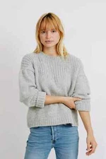 NWT MIRTH Arosa Pullover Sweater Alpaca Wool Dove Grey Sz M GOOP