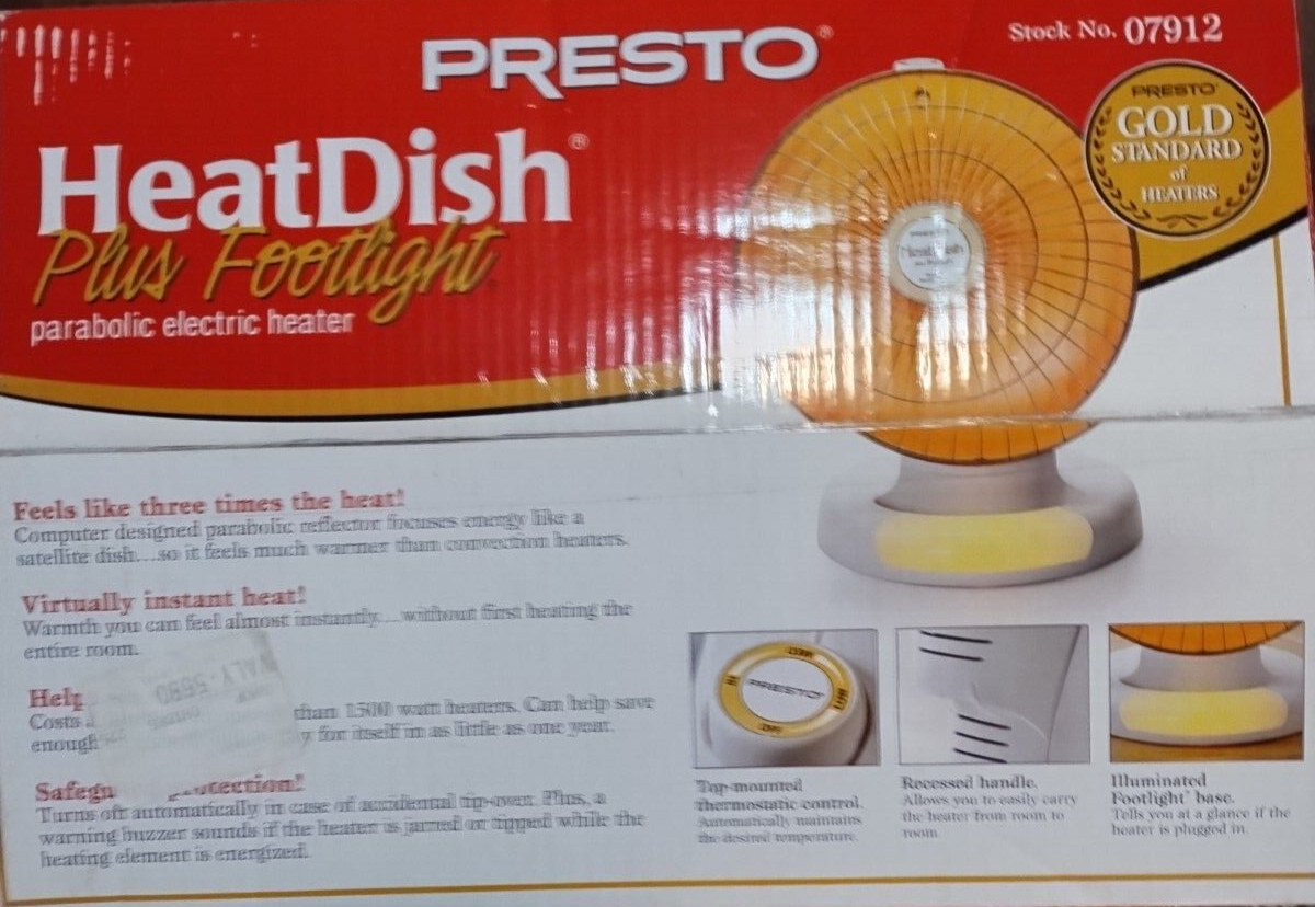 Space Heater Presto Heat Dish Parabolic Electric Heater Costco
