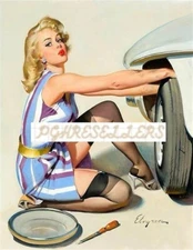Pin-Up Art Sexy Vintage Girl Photographic Print 8.5x11"
