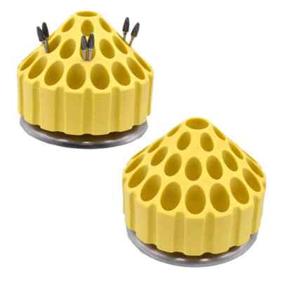 Dental Lab 35 Holes Polishing Burs 360 ° Rotation Holder Block Storage Rack Set