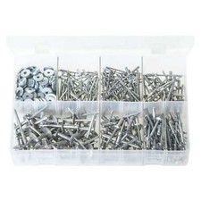 1x 440 Piece Assorted Aluminium Pop Avdel Avex Multi-Grip Rivets With Washers