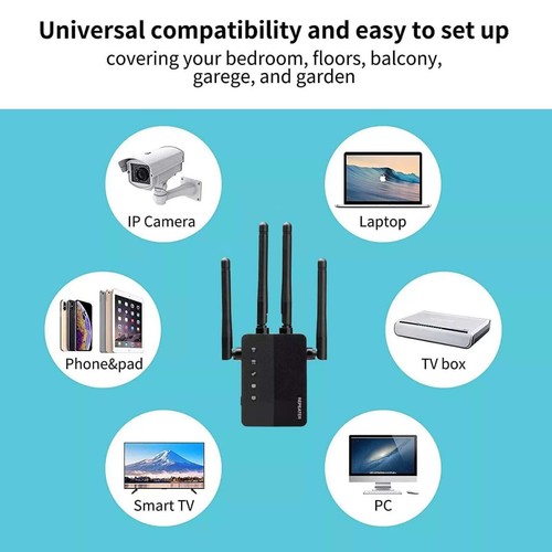 1 x WiFi Extender Signal Coverage Booster Compatible For Linux Easy To Setup - Photo 9/15