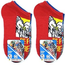 Boy  s Justice League No Show Socks, 12 pairs, Shoe Size 4.5-8.5