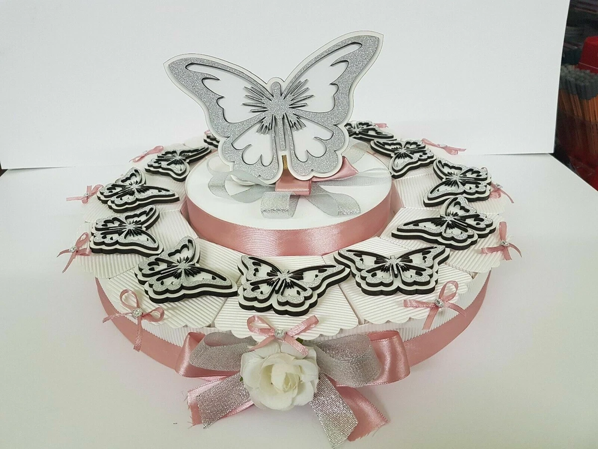 YIMXUAN 21 Pezzi Farfalle Decorative,Cake Toppers Farfalle,Happy Birthday Decorazioni Torta Decorazione,Farfalla Cupcake Toppers per Matrimonio,Festa,Anniversario,Celebrazione(Rosa e Viola