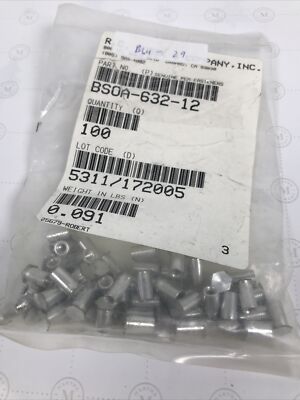BSOA-632-12 Standoff for Sheet Metal ~50 PEM