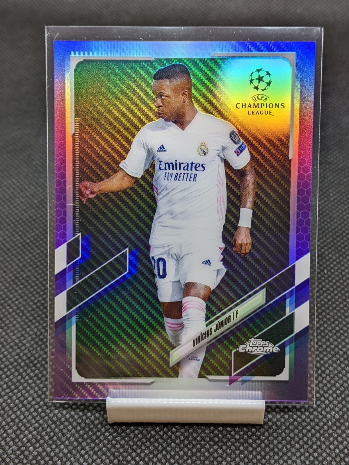 2020 Topps Chrome UCL Purple Carbon Fiber Refractor Vinicius Junior #89 PR ~250