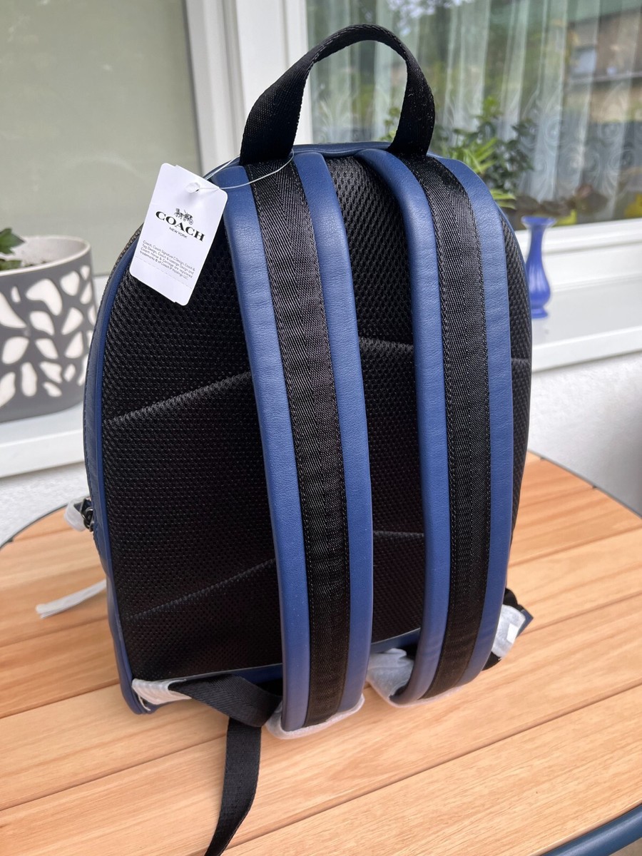 Coach Academy Leather Backpack in Blue Brand New with tags