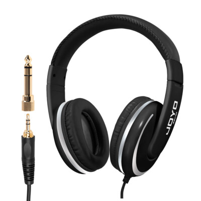 JOYO Wired Over Ear Studio Monitor Headphones Noise Isolation 1/4 to 3.5mm Jack