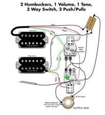 Prewired Guitar Harness Kit 2 Push-pull Pot  1 Straight 3 Way Toggle Switch