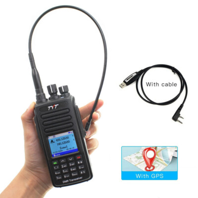 TYT MD-UV390 DMR Handheld Dual Band Mobile Radio with GPS + Programming Cable