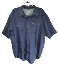 Orvis Shirt Mens XXL Blue Short Sleeve Button Down Casuall Outdoor Hiking
