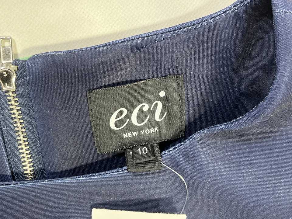 Vestido floral azul marino Eci New York para mujer talla 10 NUEVO Foto 2 de 4