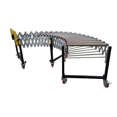 47.2''-118'' Portable Unpowered Flexible Expandable Bent Conveyor Adjust Height