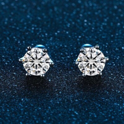 2ct Earrings White Gold Diamond Test Pass Lab-Created VVS1/D/Excellent