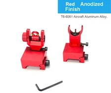 Red Fiber Optic Iron Sights Flip Up Iron Sights Front and Rear Sight Picatinny