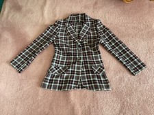Vintage 60s 70s Plaid Blazer Jacket Cotton/Poly Blend Womens