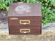 C & E Marshall Metal Part Cabinet 2 Drawer Metal Marco 11.5x9.5x8 Vtg Watchmaker