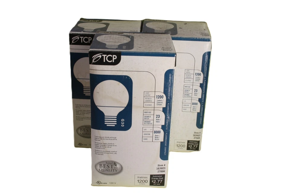 3X TCP 1G3023 Lamps G30 14w 120v EDG30-14 Compact Fluorescent light Bulb - Image 3 of 3