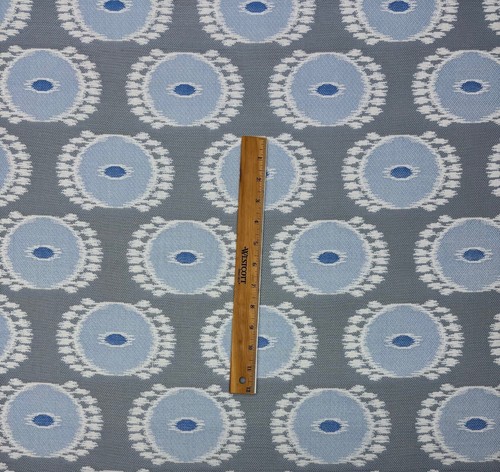 SUNBRELLA IKAT EYES BLUE GRAY OUTDOOR INDOOR JACQUARD FABRIC 8 YARDS 54"W - Picture 4 of 7