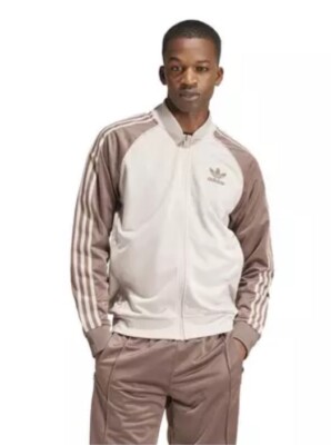 adidas Originals SST Track Top Jacket Earth Strata Brown Taupe US 2XL IS3322