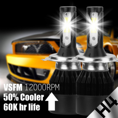 CREE COB H4 9003 HB2 LED Headlight Kit Hi-Lo 488W 48800LM Car White Light Bulbs