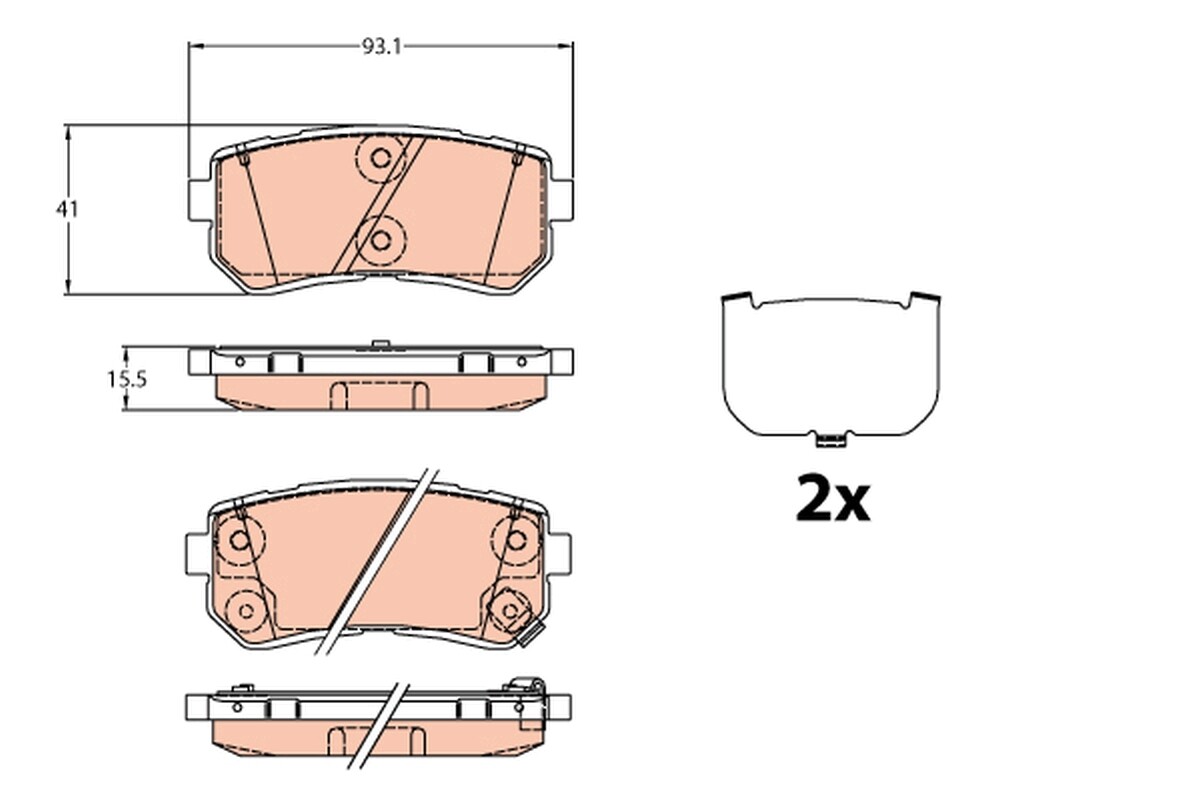 GDB3636 TRW Brake Pad Set, disc brake for HYUNDAI,KIA