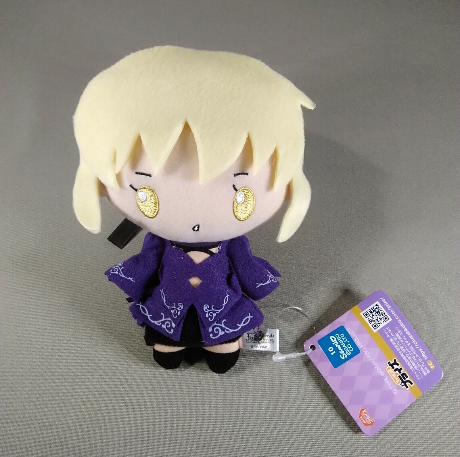 Sanrio Sega Fate/Grand Order Plush toy strap Saber Altria Artoria Pendragon 