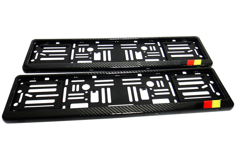 Lot De 2 Cadres De Plaque D'immatriculation En Fibre De Carbone Avec