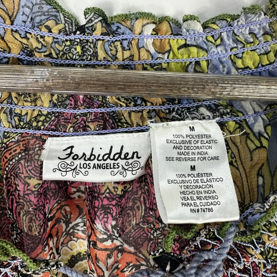 Blusa para mujer Forbidden Los Angeles mediana cachemira boho pura hada Y2K Top Foto 3 de 4