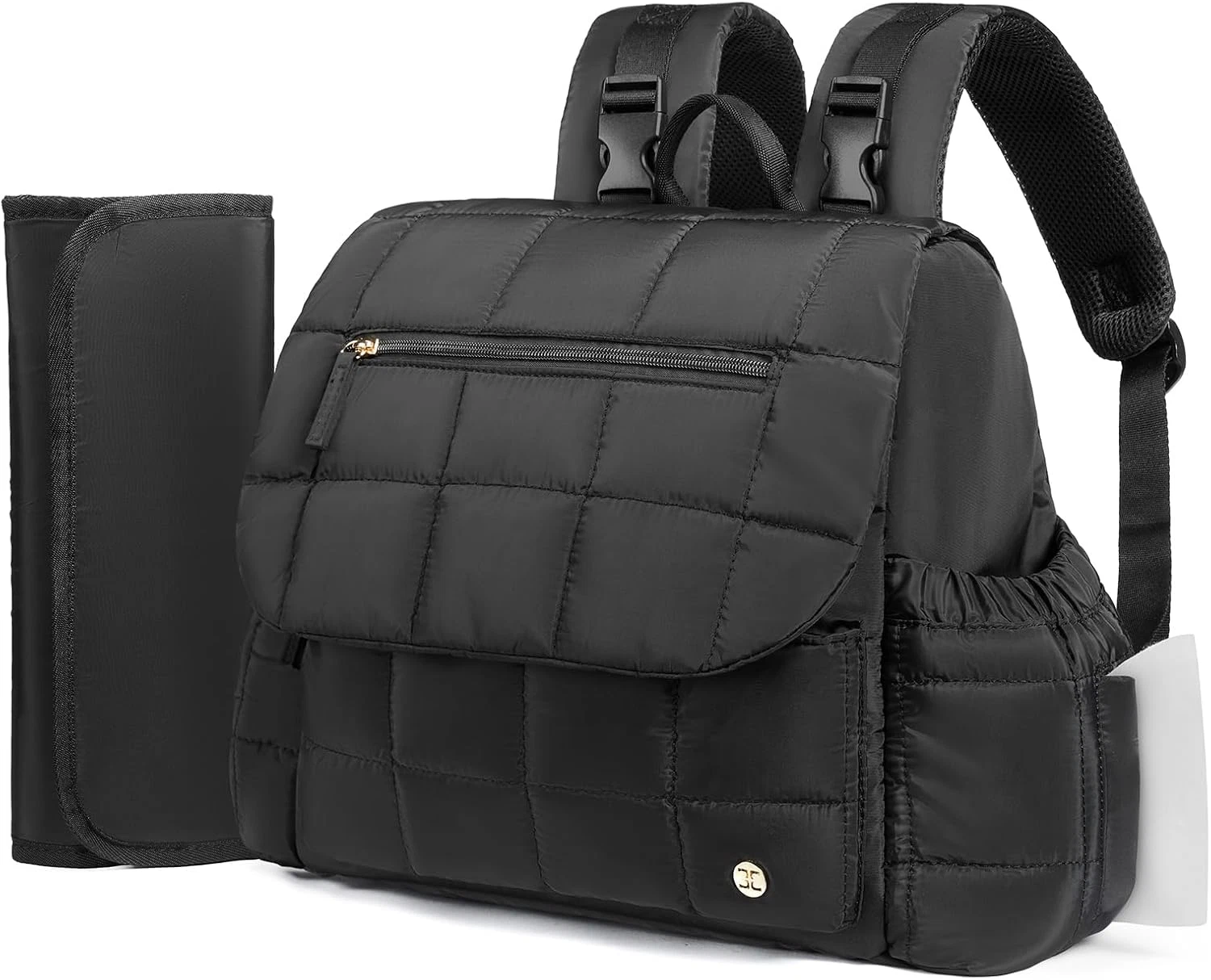 Diaper Bag Mini Diaper Backpack with Changing Pad, Puffer Baby Travel Bag with I