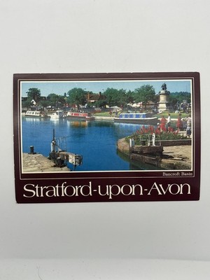 Stratford-upon-Avon Bancroft Basin Canal Boats John Hinde Postcard