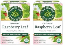 2 Pack Traditional Medicinals Organic Raspberry Leaf 32 Tea Bags Exp: 11/26