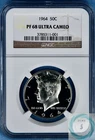 1964 Kennedy Half Dollar NGC PF 68 ULTRA CAMEO - Deep Frost and Mirrors