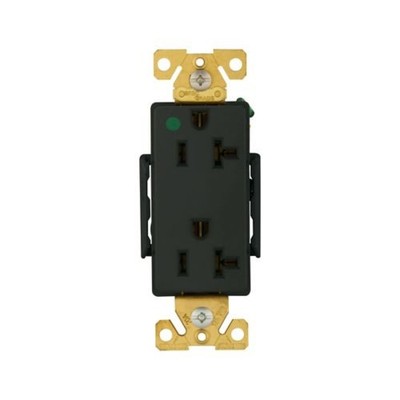 Eaton Wiring Devices 8362BK - Recp HG Deco Dup 20A125V 2P3W Str B&S BK - 1EA