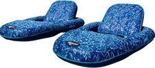 2 Pack Aqua Leisure Luxury 56" Pool Lounger Tanner Float w/Headrest Cup Holders