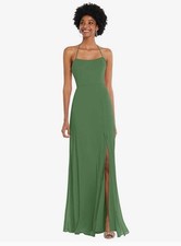 New After Six Women SCOOP NECK CONVERTIBLE TIE STRAP MAXI DRESS Green 10R Size