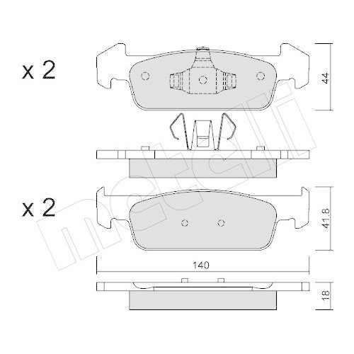 Metelli 22-0975-1 plaquettes de frein à disque pour Renault et Dacia