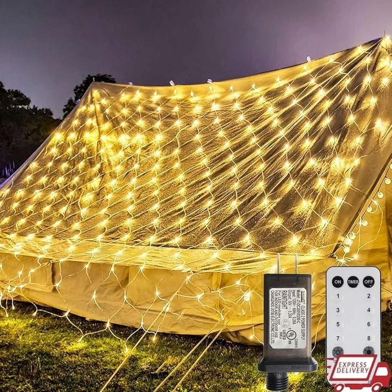 LED Net Lights 660 Beads Outdoor Remote Control Timer Waterproof Decor New
