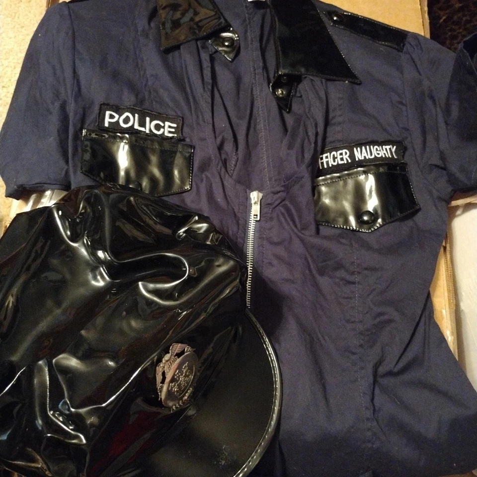 Fantasia policial feminina Forplay oficial impertinente sexy azul marinho tamanho médio/grande - Imagem 2 de 4