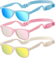 Baby Infant Toddler Sunglasses with Strap, 3 Pack Infant Sunglasses for Boys  G