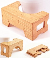 Foldable Bamboo Toilet Stool   Poop Stool for Kids,Teens  Adults, Adjustable...