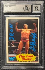THE IRON SHEIK SIGNED 1985 O-PEE-CHEE WWF #2 BECKETT AUTO GRADE 10 380